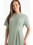 Regular Fit Bisiklet Yaka Basic Düz Bürümcük Kısa Kollu Midi Elbise E7330AX25SM 3