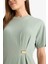 Regular Fit Bisiklet Yaka Basic Düz Bürümcük Kısa Kollu Midi Elbise E7330AX25SM 5