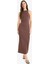 Bodycon Vücudu Saran Halter Yaka Fitilli Kaşkorse Kolsuz Maxi Elbise A4828AX25SM 2