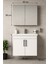 Liventa 65 cm Mdf Beyaz Renkli Seramik Lavabolu Banyo Dolabı Takımı 5