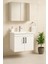 Liventa 65 cm Mdf Beyaz Renkli Seramik Lavabolu Banyo Dolabı Takımı 2