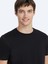 Siyah Düz Bisiklet Yaka %100 Pamuk T-Shirt 3