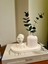 Beyaz Kadın Figürlü Bohem Beton Dekoratif Set (3 Parça) 2