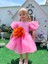 Rose- Pembe Şifon Kısa Kollu Kız Çocuk Elbisesi 1