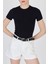 Siyah Bisiklet Yaka Viskoz/yumuşak Kumaş Slim Fit Tişört 1468 3