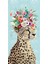 Çiçek Taçlı Leopar Pixart Sanat Elmas Mozaik Tablo Diamond Türkiye 30*58 1