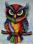 Renkli Kızgın Baykuş Pixart Sanat Elmas Mozaik Tablo Diamond Türkiye 43*55 1