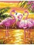 Gün Batımında Flamingolar Pixart Sanat Elmas Mozaik Tablo Diamond Türkiye 46*58 1