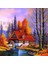 Sonbahar Ahşap Ev Pixart Sanat Elmas Mozaik Tablo Diamond Türkiye 56*56 1