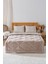 Bej Kareli Çift Kişilik Çift Taraflı Lüx Wellsoft Yorgan Seti 195x215 cm 2