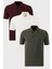 Pamuklu Regular Fit Düğmeli Polo Yaka 3'lü Paket T Shirt Erkek T SHİRT 5902127S3 1