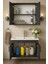 Liventa 65 cm Antrasit Renkli, Seramik Lavabolu, Mdf Banyo Dolabı Takımı 4