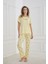 Kadın Limon Desenli Bisiklet Yaka Pijama Takım | Sarı 80601-1238 1
