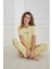Kadın Limon Desenli Bisiklet Yaka Pijama Takım | Sarı 80601-1238 2