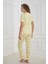 Kadın Limon Desenli Bisiklet Yaka Pijama Takım | Sarı 80601-1238 3