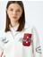 Yeni Sezon Polo Yaka Düğmeli Oversize Kolej Nakışlı Şardonlu Sweatshirt 1