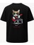Oversize Rockstar Gitarist Kedi Baskılı Unisex Tişört 1