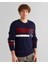 Erkek Lacivert Relaxed Fit Bisiklet Yaka Renk Bloklu Örgü Kazak 8924348T.410 4
