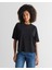 Kadın Siyah Bisiklet Yaka Logolu T-Shirt 42325134T.5 1