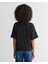 Kadın Siyah Bisiklet Yaka Logolu T-Shirt 42325134T.5 2