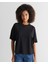Kadın Siyah Bisiklet Yaka Logolu T-Shirt 42325134T.5 4