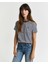 Kadın Lacivert Regular Fit Bisiklet Yaka Çizgili T-Shirt 4200564.433 1