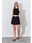 Kadın Siyah Beli Kendinden Kemerli Gabardin Şort 2
