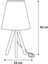 Üç Ayak Ahşap Abajur (22 cm Pvc Ekru Başlık) 2