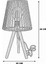 Üç Ayak Ahşap Abajur (25 cm Ekru Makrome Başlık) 2