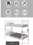 Yurt Genç Çocuk Odası Metal Ahşap Ranza ve Karyola 90X200 Gri 5
