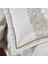 Eleganza Saten Nakışlı Krem - Vizon Çift Kişilik Çeyizlik Yatak Örtüsü 4
