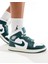 Air Jordan 1 Mid Leather Sneaker Hakiki Deri Bilekli Günlük Spor Ayakkabı Beyaz Yeşil 3