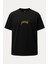 Oversize Stay True Papatya Baskılı Unisex Tişört Siyah 2
