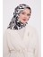 Beyaz Leopar Desen Twill İpek Eşarp 3