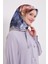 Siyah-Bej Soyut Ebruli Desen Twill İpek Eşarp 2