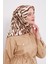 Kahve Leopar Desen Twill İpek Eşarp 1