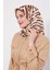 Kahve Leopar Desen Twill İpek Eşarp 2