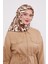 Kahve Leopar Desen Twill İpek Eşarp 3