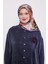 Indigo Karışık Desen Twill Ipek Eşarp 3