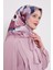 Pembe Menekşe Desen Twill Ipek Eşarp 1