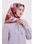 Bordo Menekşe Desen Twill Ipek Eşarp 2