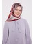 Bordo Menekşe Desen Twill Ipek Eşarp 3