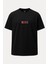 Oversize Enigma Japon Kedi Baskılı Unisex Tişört Siyah 2