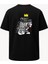 Oversize Born To Hunt Tiger Baskılı Unisex Tişört Siyah 1
