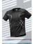Erkek Ultra Esnek Nem Emici Vücut Geometrik Hızlı Kuruyan Hafif Spor T-Shirt 1