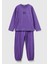 Erkek Çocuk Mor Logo Işlemeli Pijama Takımı 1