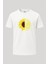 Sarı Papatya Baskılı Bol Kalıp Bisiklet Yaka Tişört 1