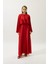 Adele Saten Abiye Elbise Kırmızı 2