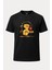 Luffy Power Yumruk One Piece Baskılı Unisex Bol Kalıp Bisiklet Yaka Tişört Siyah 1
