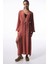 Kiremit Rengi Olivia Crinckle Uzun Kol Oversize Kimono 1